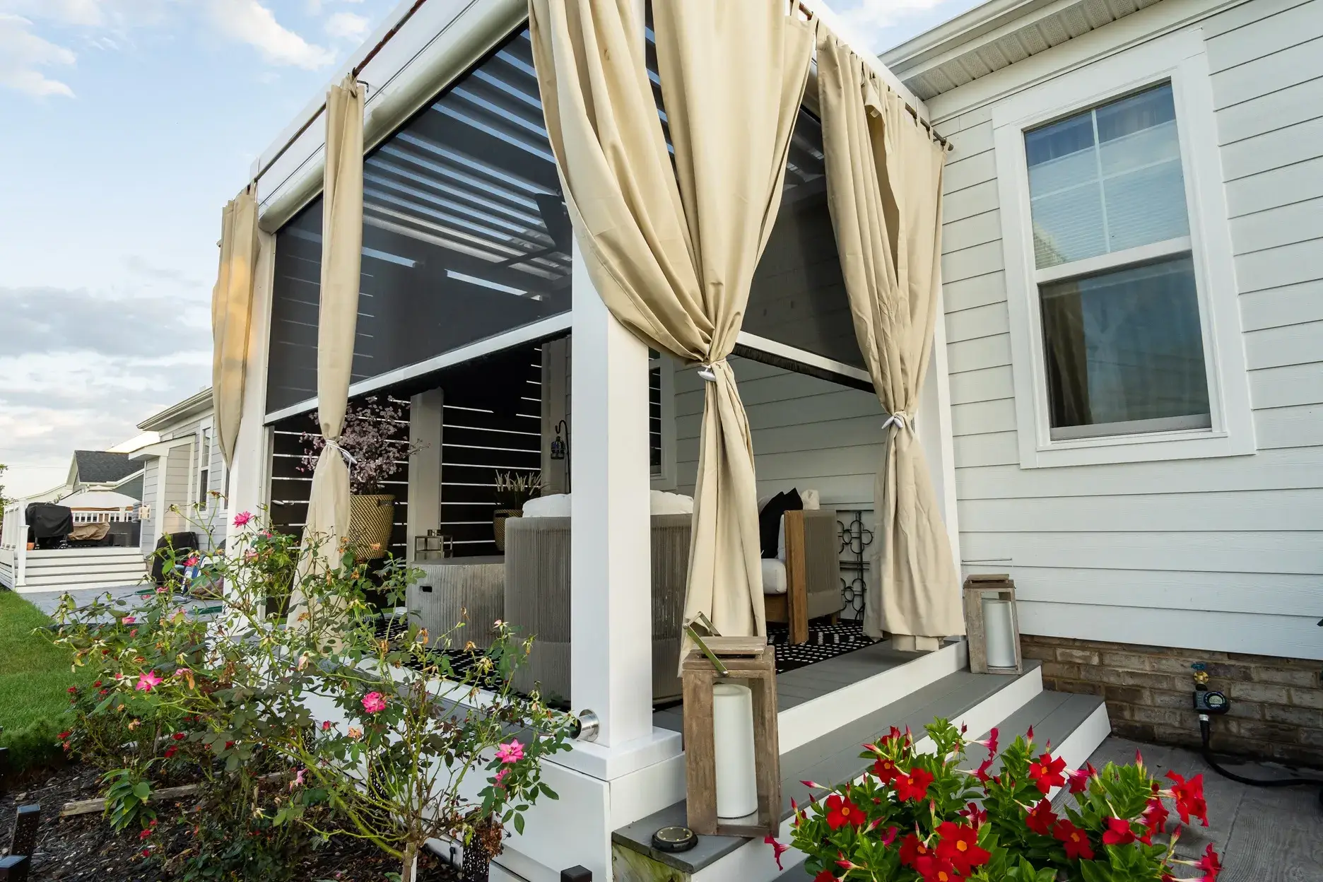 Louvered Pergola 53 R-BREEZE™ Slatted Roof Pergola Installation in Collin and Denton Counties