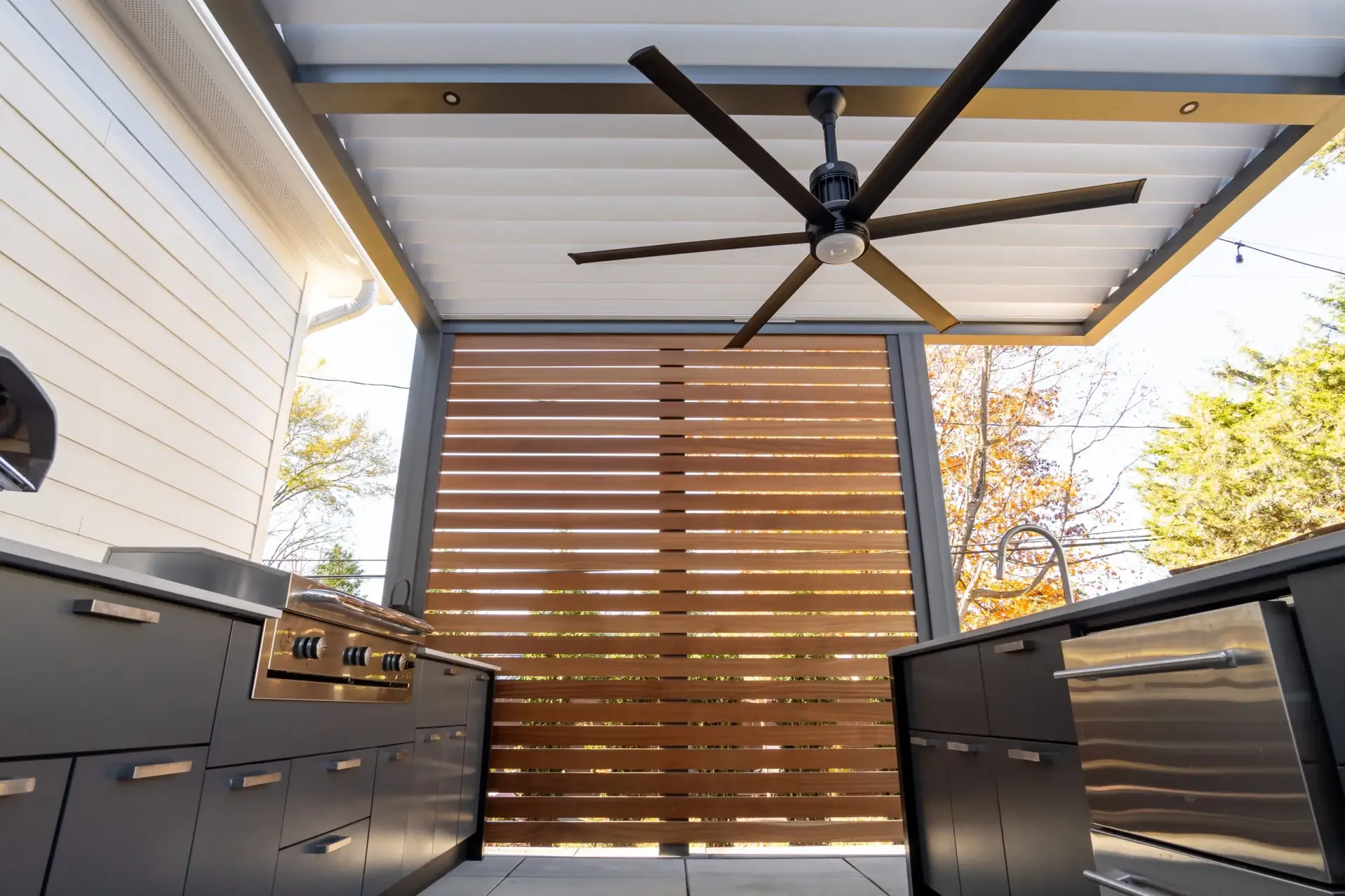 Louvered Pergola 5 R-BLADE™ Motorized Louvered Pergola Installation in Collin and Denton Counties-2