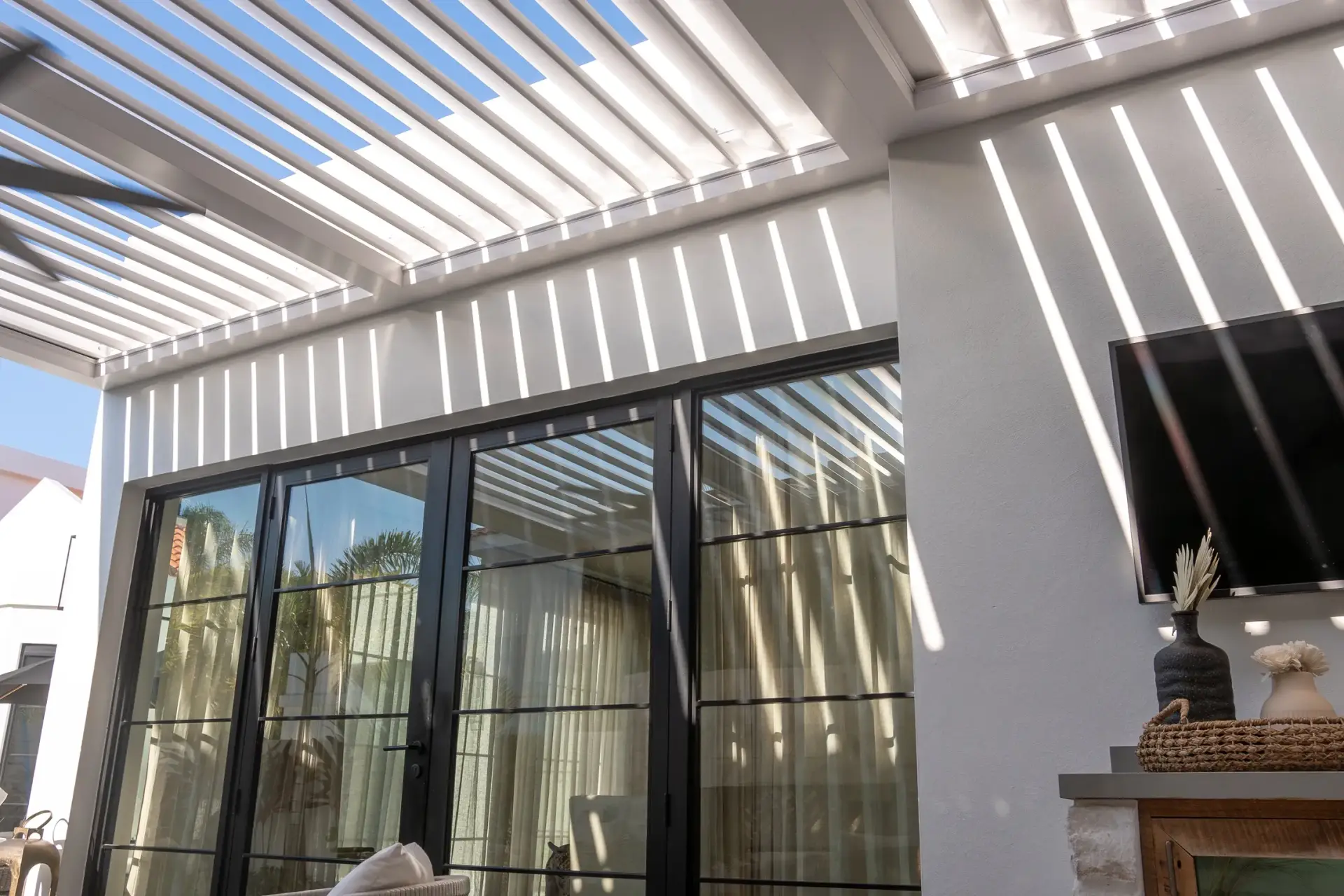 Louvered Pergola 4 R-BLADE™ Motorized Louvered Pergola Installation in Collin and Denton Counties-2