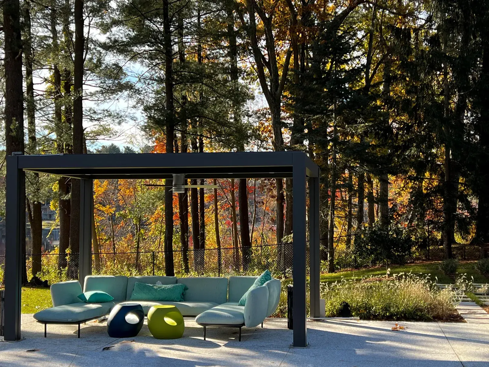 Louvered Pergola 56 R-BREEZE™ Slatted Roof Pergola Installation in Collin and Denton Counties