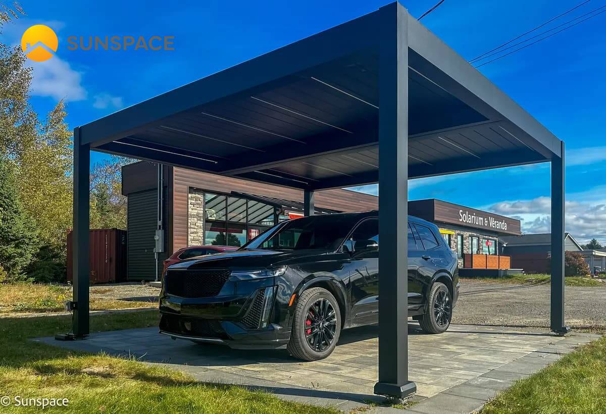 Premium motorized louvered pergola with adjustable roof louvers