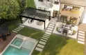 Louvered Pergola 42 R-BREEZE™ Slatted Roof Pergola Installation in Collin and Denton Counties